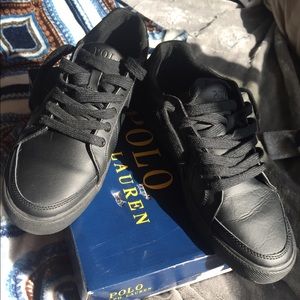 Black Ralph Lauren polo black leather